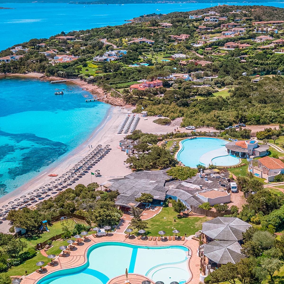 The beach of the new Romazzino, A Belmond Hotel, Costa Smeralda